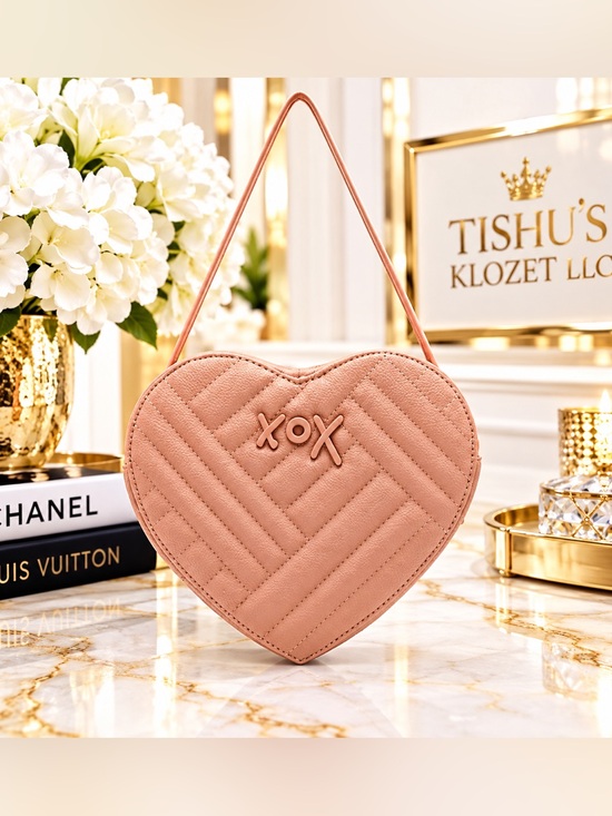 Betsey Johnson Handbags - Betsey Johnson Pink Clay Heart-Shaped Crossbody Bag